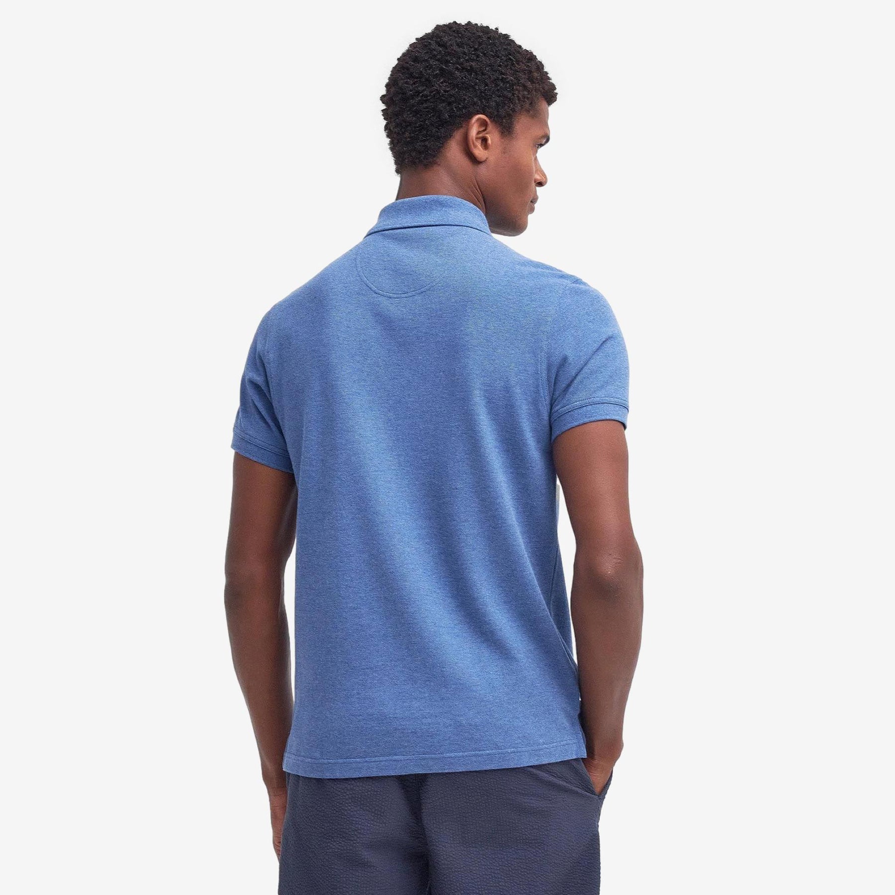 Tartan Pique Polo Chambray
