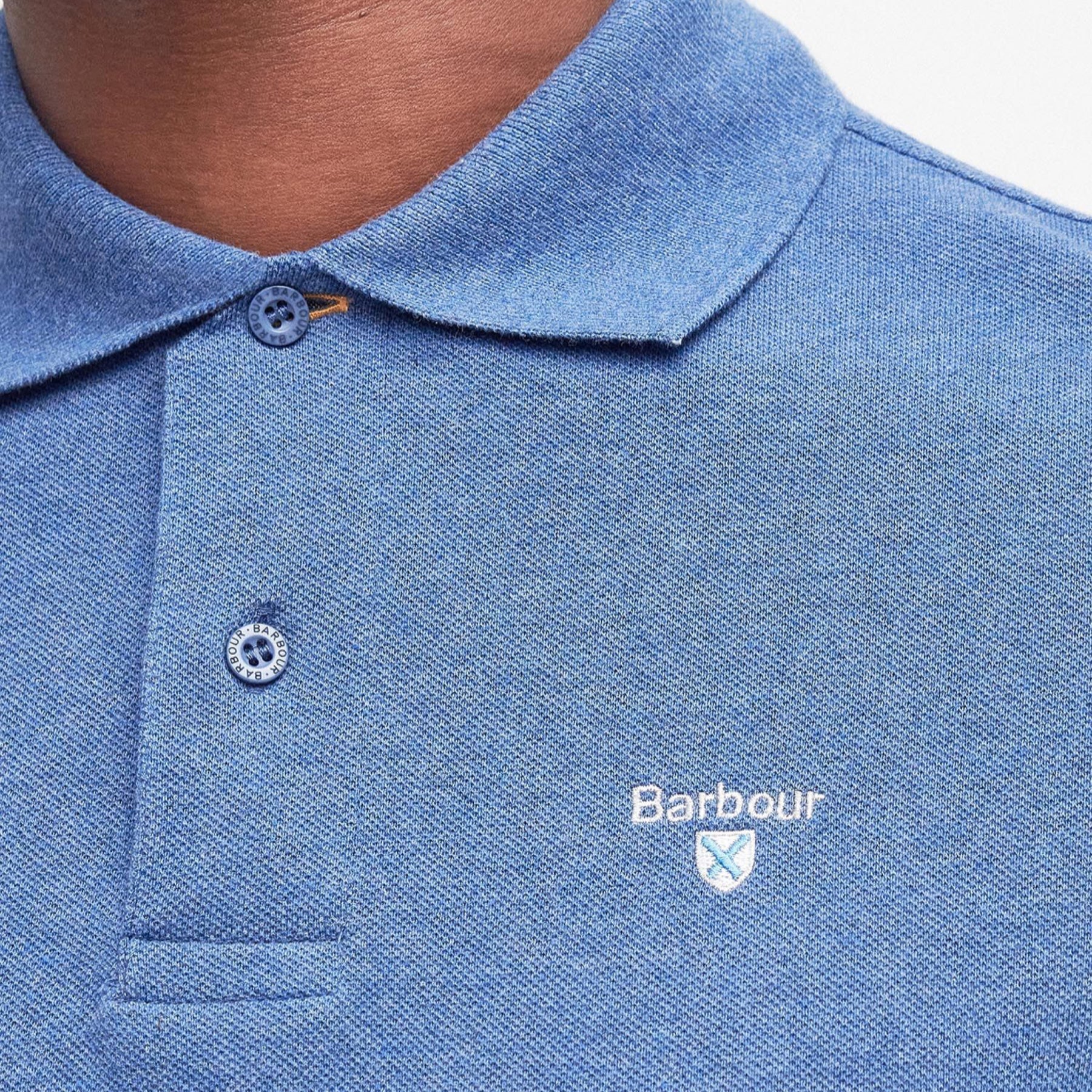 Tartan Pique Polo Chambray