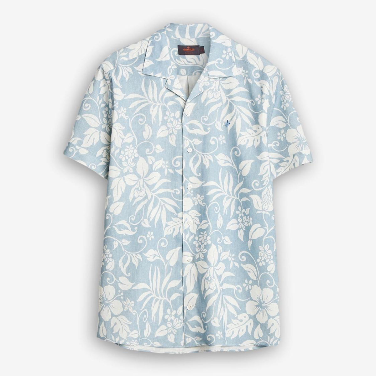 Tropical Short Sleeve Shirt Blue-Morris Stockholm-Phrase