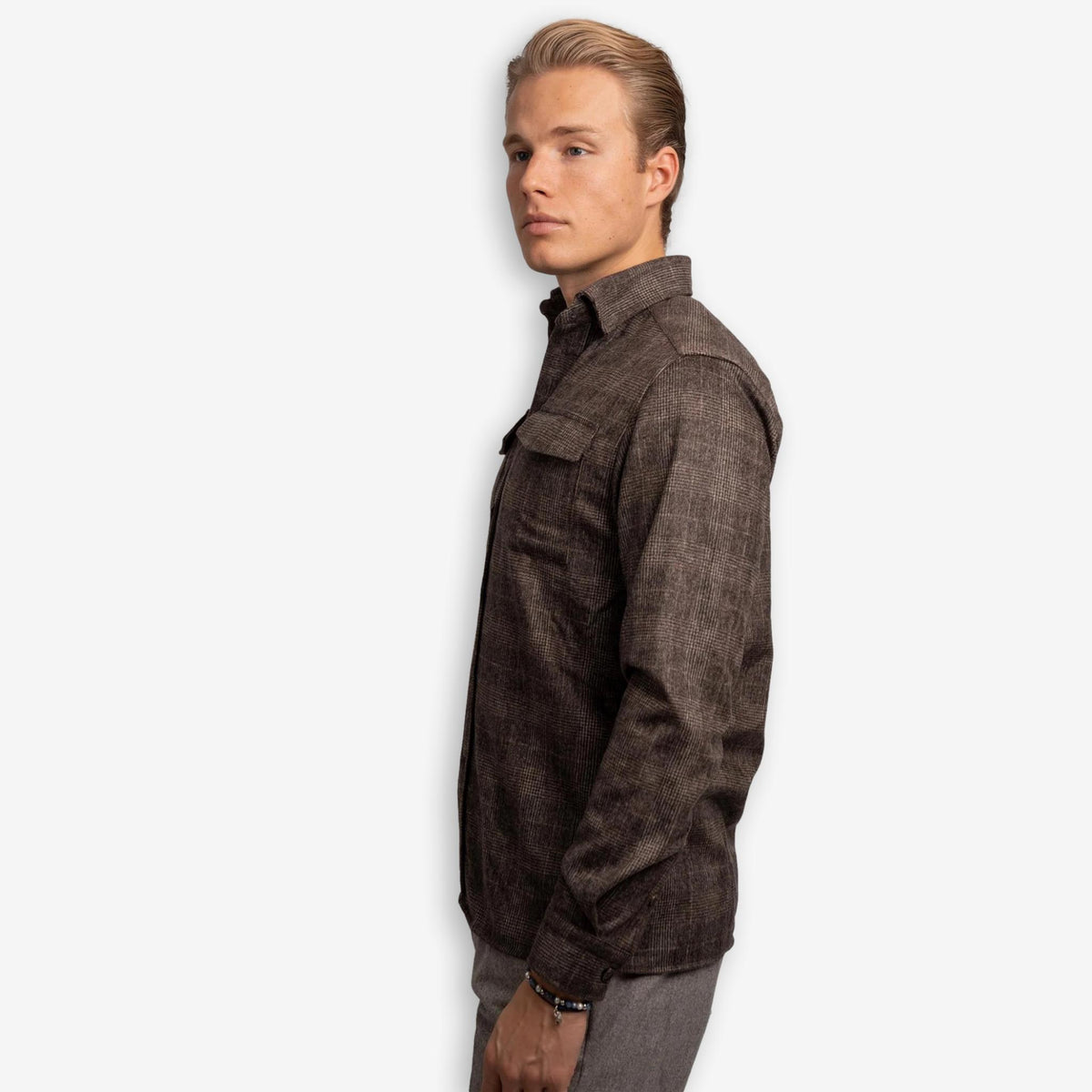 Wool Overshirt Brown Check