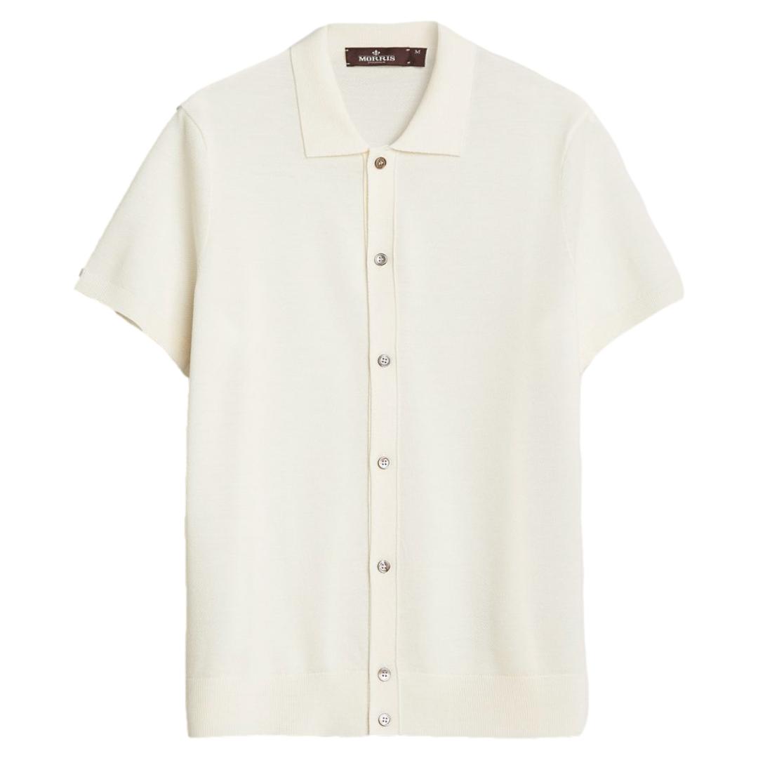 Alberto Short Sleeve Knitted Shirt Offwhite-Skjorte-Morris-Phrase