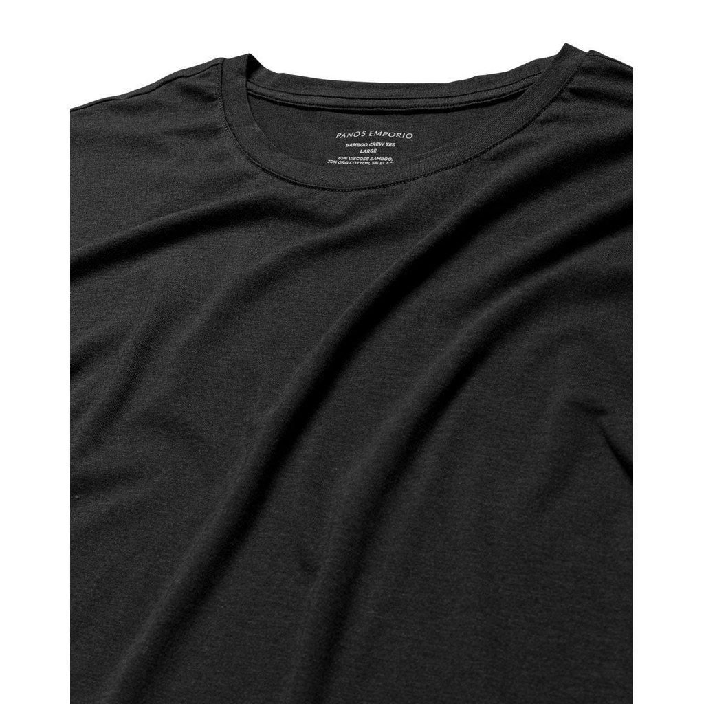 Bamboo Cotton T-shirt Crewneck Black-T-shirt-Panos Emporio-Phrase