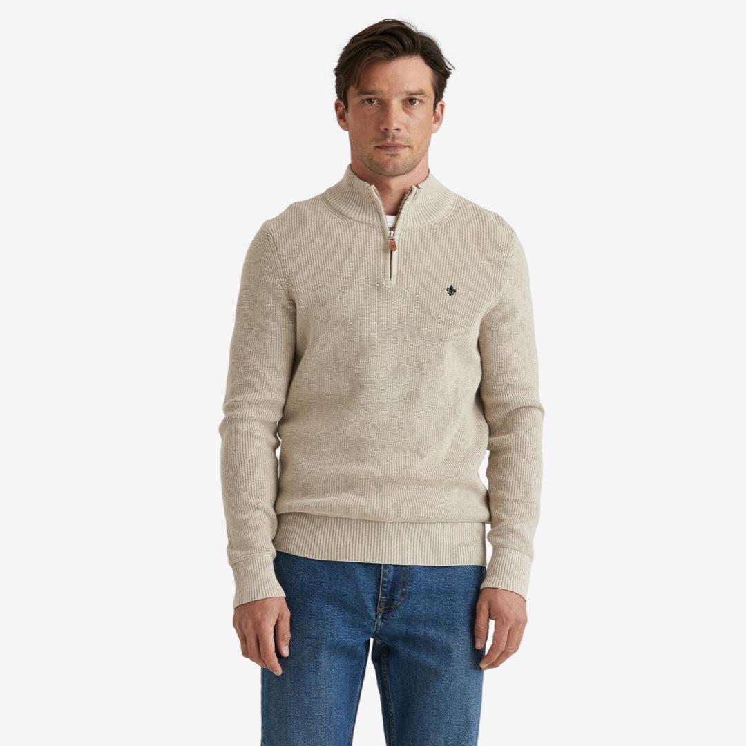 Bernard Cotton Halfzip Khaki-Genser-Morris Stockholm-phrase3