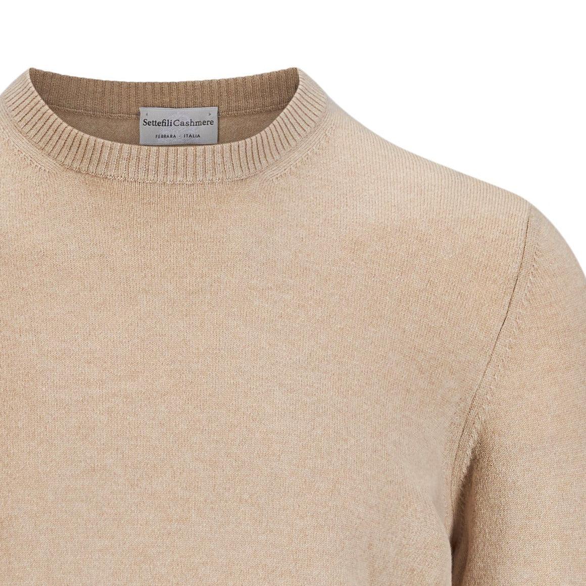 Cashmere Crewneck Sweater Beige-Genser-Settefili Cashmere-Phrase