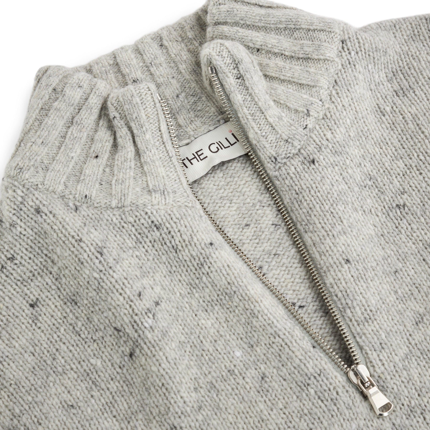 Chunky Knit Halfzip Light Grey-Genser-The Gilli-phrase3