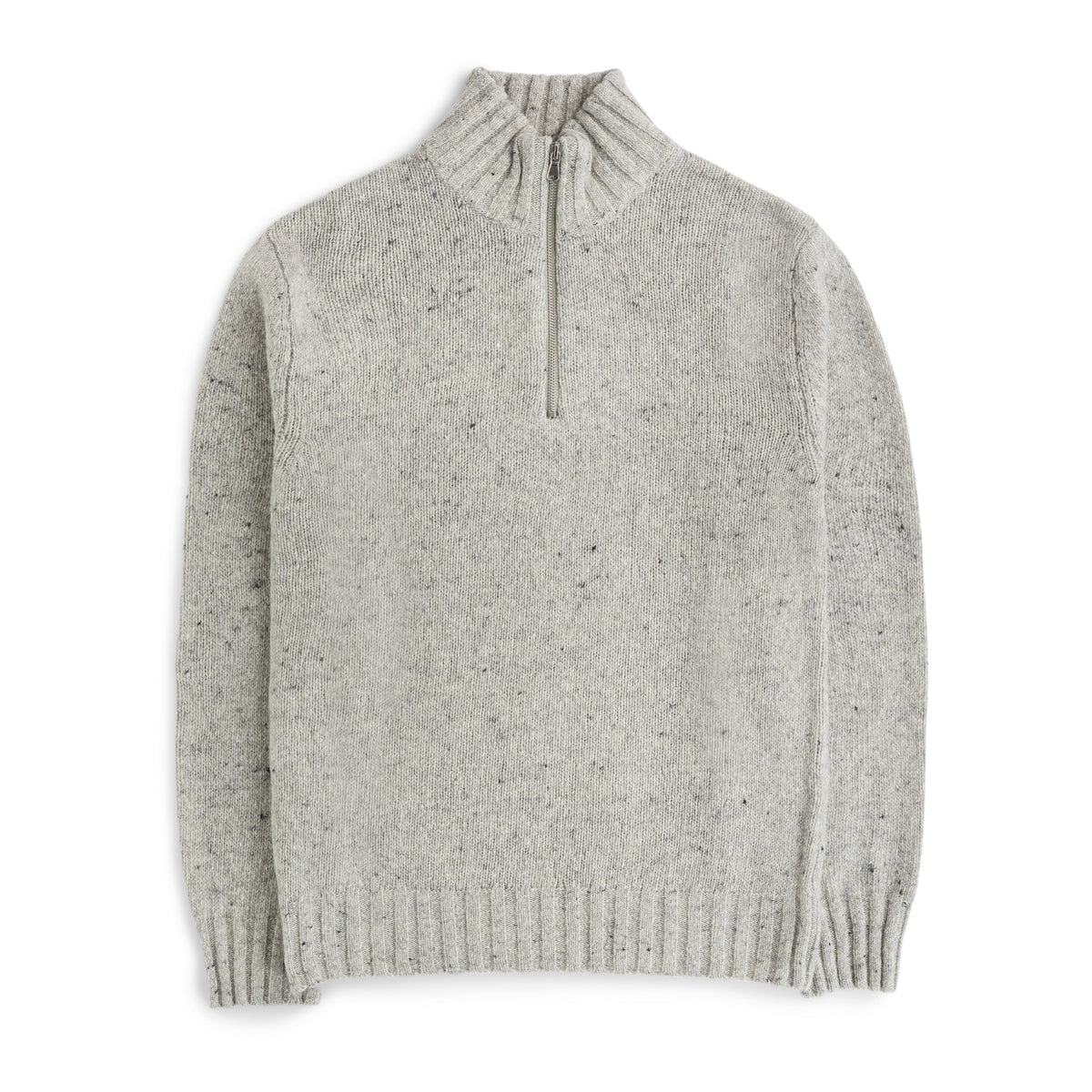 Chunky Knit Halfzip Light Grey-Genser-The Gilli-phrase3