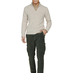 Chunky Knit Halfzip Sand-Genser-The Gilli-phrase3