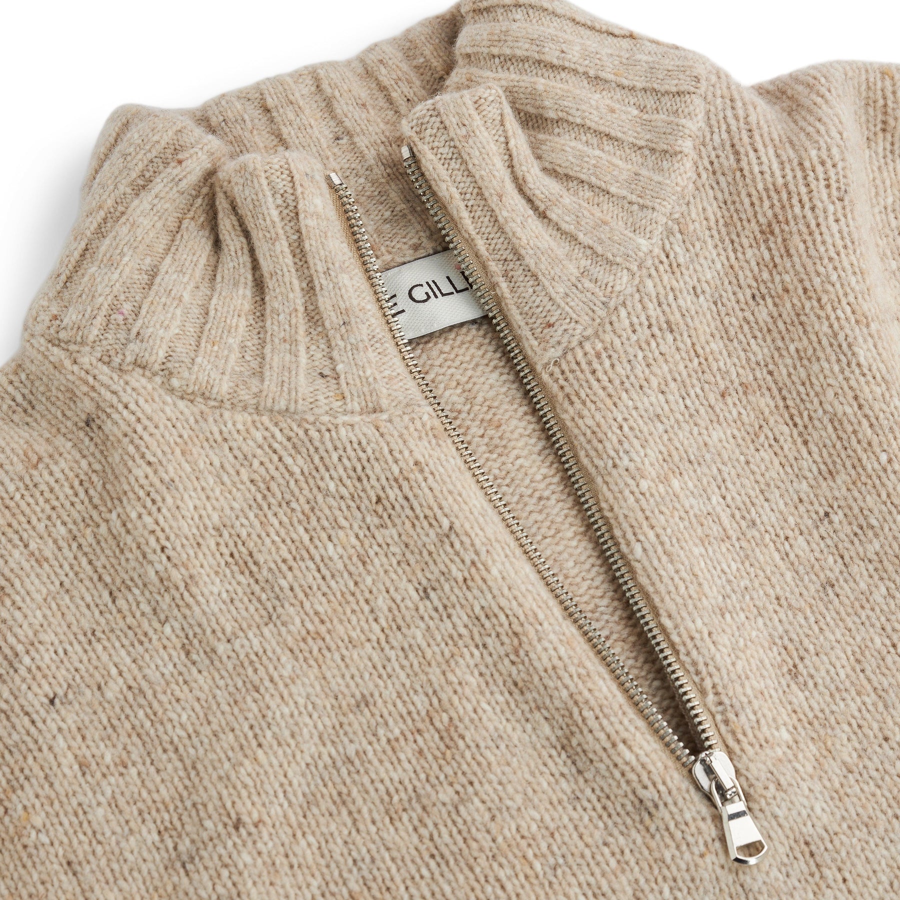 Chunky Knit Halfzip Sand-Genser-The Gilli-phrase3