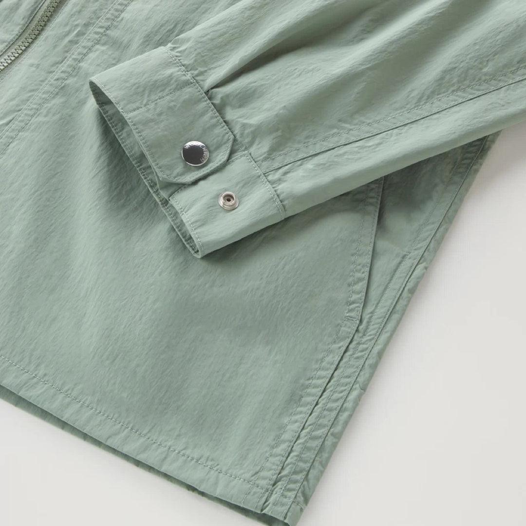 Crinckle Overshirt Sage Green-Skjorte-Woolrich-phrase3