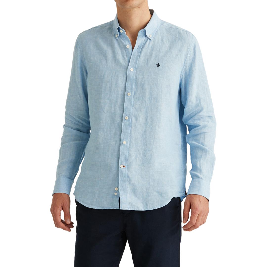 Douglas Linen Shirt Lyseblå-Skjorte-Morris Stockholm-phrase3