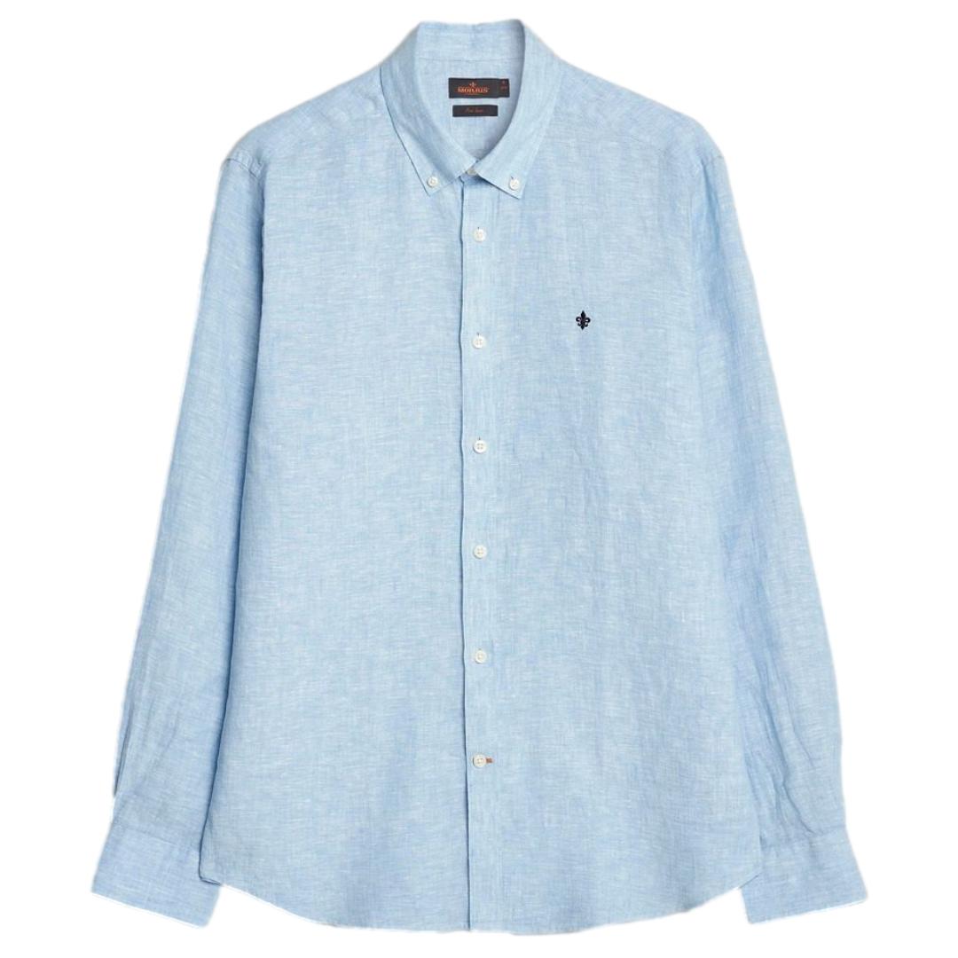 Douglas Linen Shirt Lyseblå-Skjorte-Morris Stockholm-phrase3