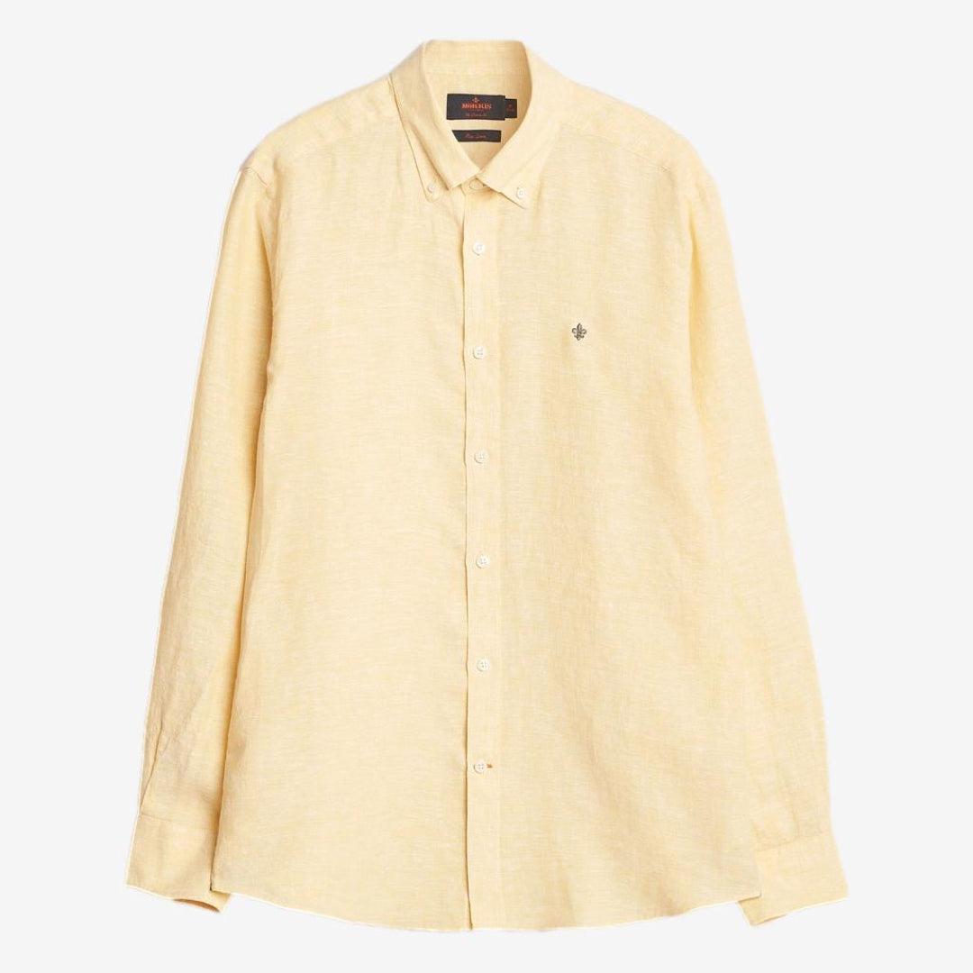 Douglas Linen Shirt Yellow-Skjorte-Morris Stockholm-phrase3