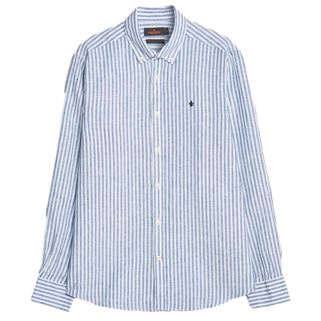 Douglas Linen Stripe Shirt Blå-Skjorte-Morris Stockholm-Phrase