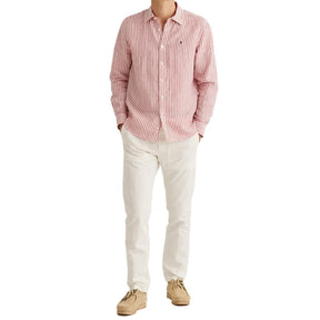 Douglas Linen Stripe Shirt Cerise-Skjorte-Morris Stockholm-Phrase