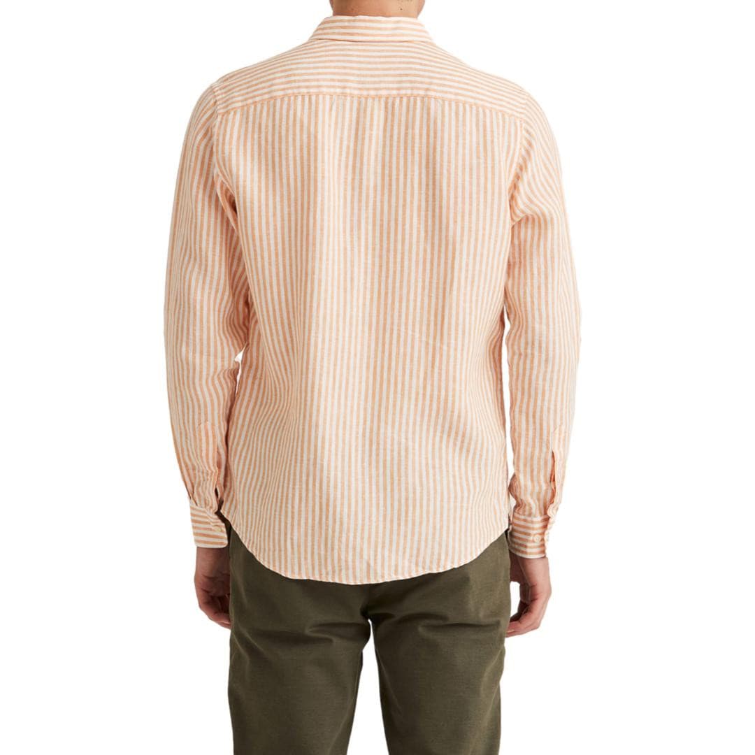 Douglas Linen Stripe Shirt Oransje-Skjorte-Morris-Phrase