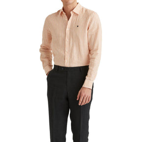 Douglas Linen Stripe Shirt Oransje-Skjorte-Morris-Phrase