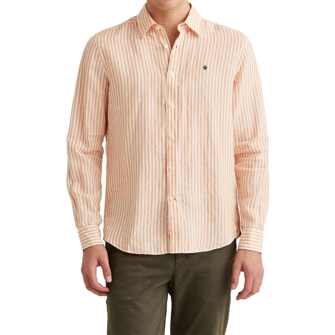 Douglas Linen Stripe Shirt Oransje-Skjorte-Morris Stockholm-Phrase