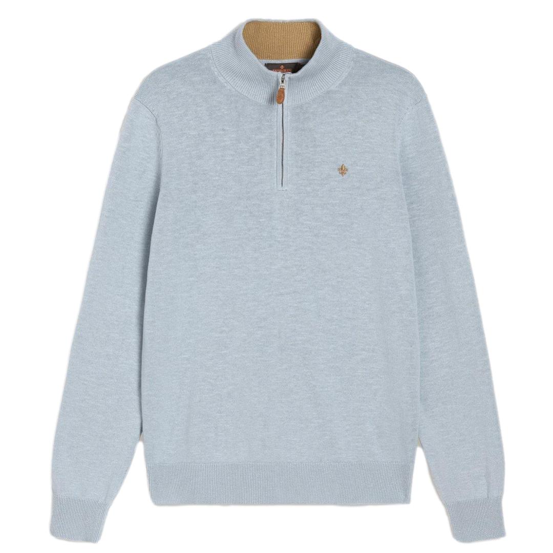 Harold Summer Cotton/Linen Halfzip Lyseblå-Genser-Morris Stockholm-phrase3