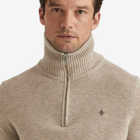 Hertford Merino Half Zip Khaki-Genser-Morris Stockholm-phrase3