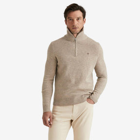 Hertford Merino Half Zip Khaki-Genser-Morris Stockholm-phrase3