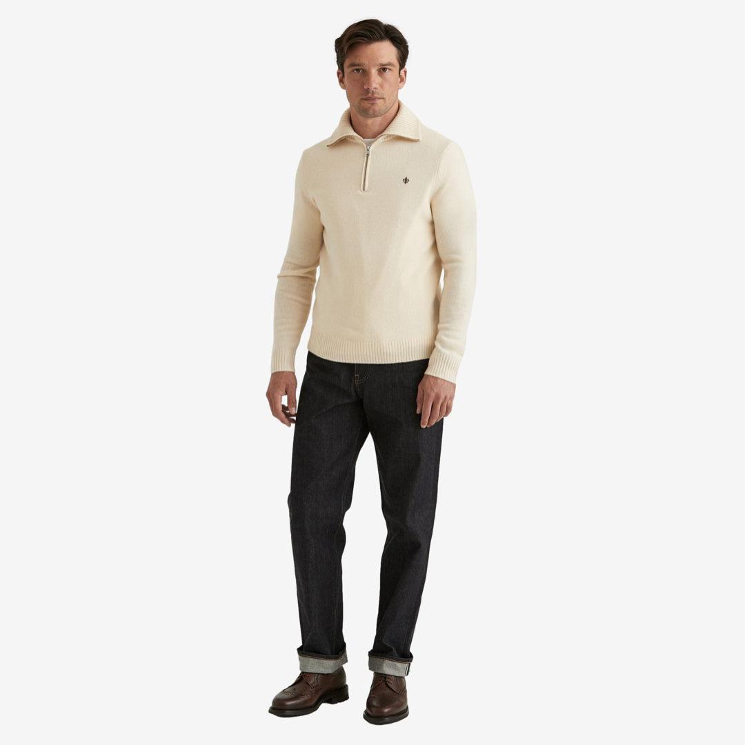 Hertford Merino Half Zip Offwhite-Genser-Morris Stockholm-phrase3