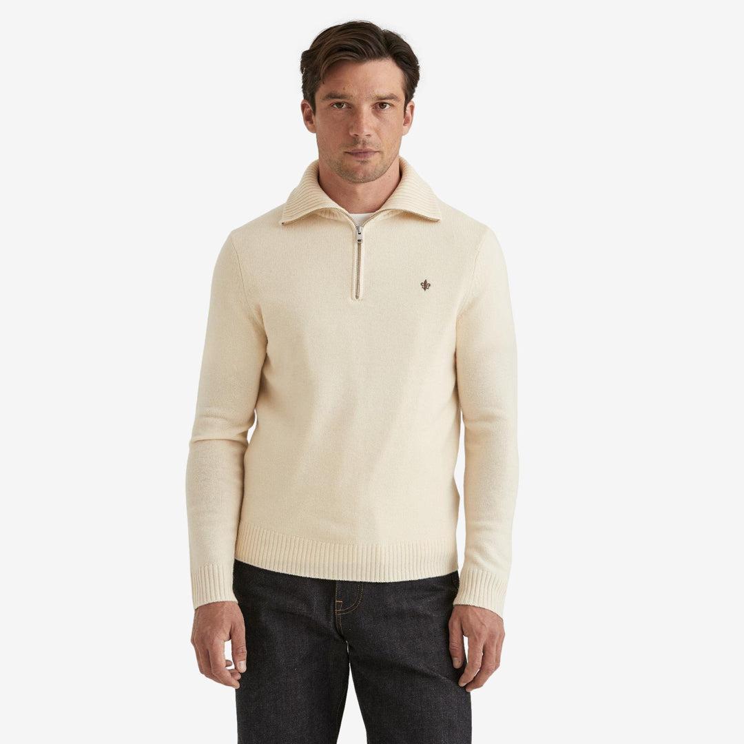 Hertford Merino Half Zip Offwhite-Genser-Morris Stockholm-phrase3