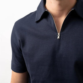 Jersey Zip Polo Short Sleeve Navy-Genser-The Gilli-phrase3