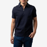 Jersey Zip Polo Short Sleeve Navy-Genser-The Gilli-phrase3