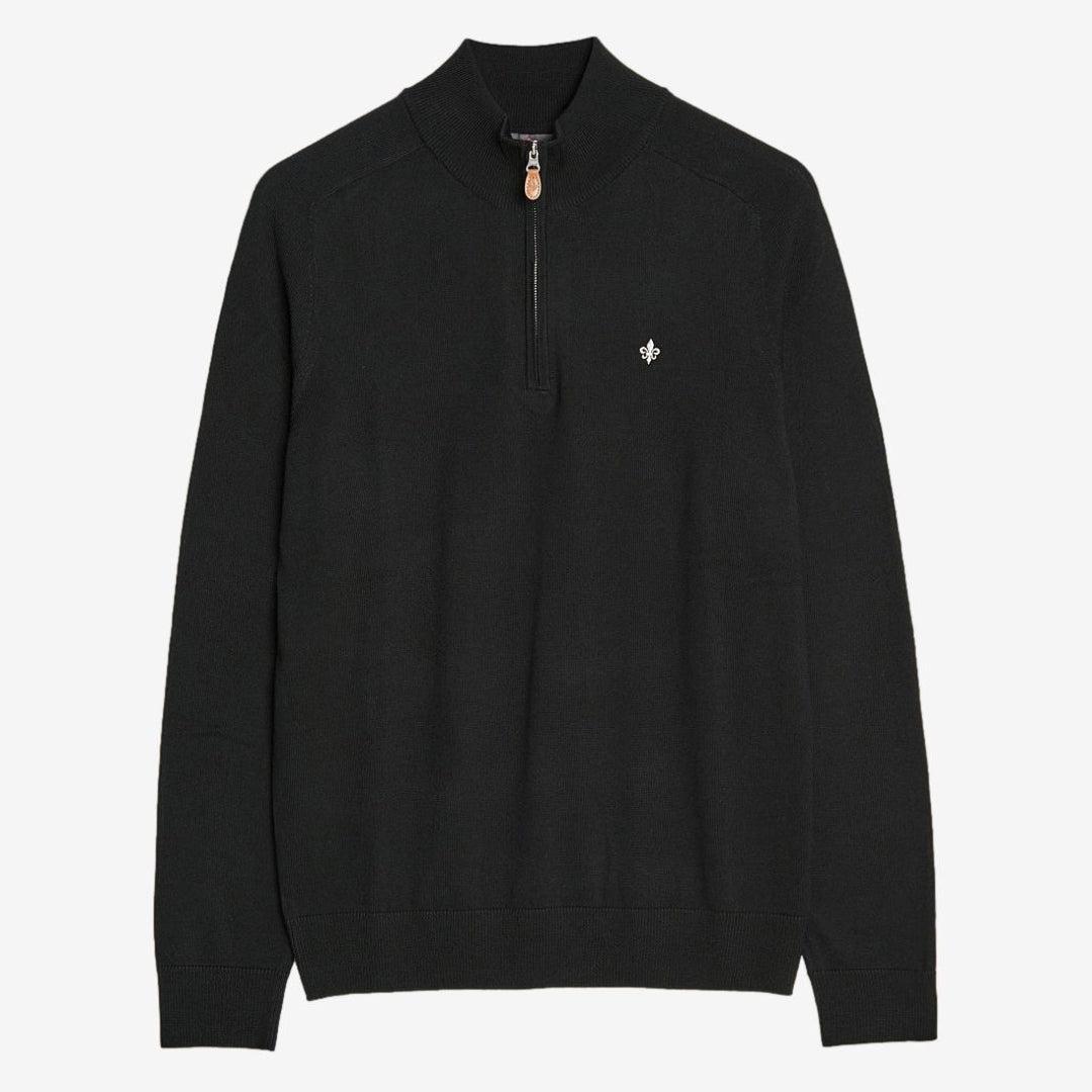 John Merino Half Zip Black-Genser-Morris Stockholm-phrase3