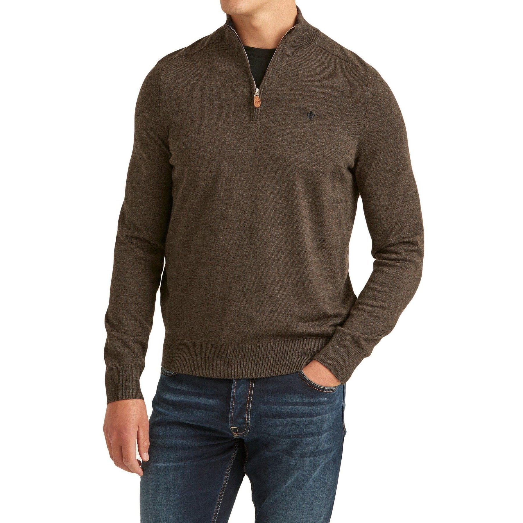 John Merino Half Zip Dark Brown-Genser-Morris Stockholm-phrase3