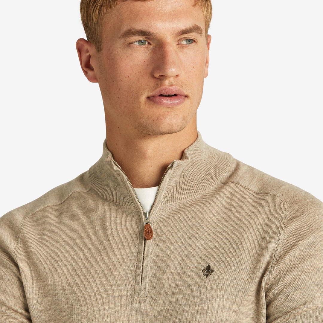 John Merino Half Zip Khaki-Genser-Morris Stockholm-phrase3