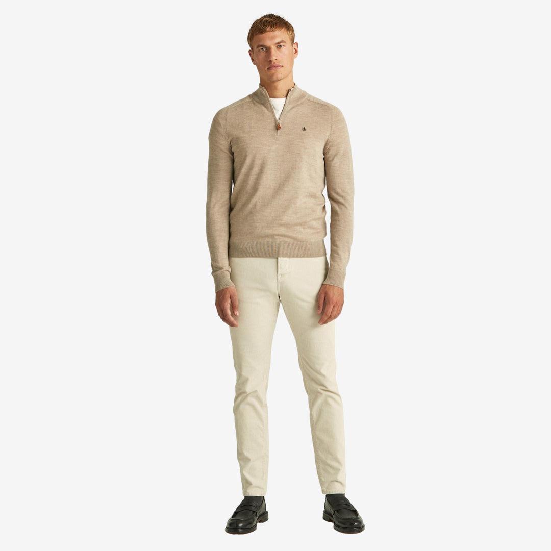 John Merino Half Zip Khaki-Genser-Morris Stockholm-phrase3