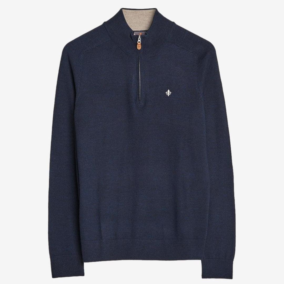 John Merino Half Zip Navy-Genser-Morris Stockholm-phrase3