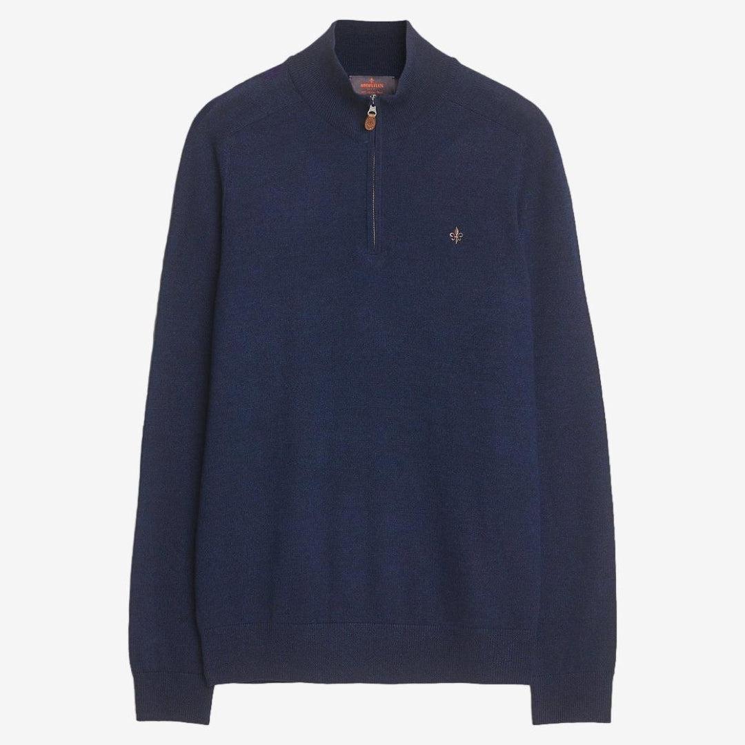 John Merino HalfZip Blue-Genser-Morris Stockholm-phrase3