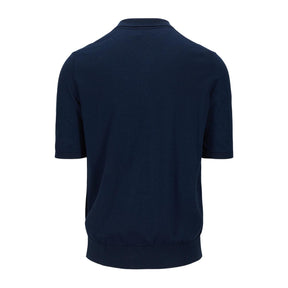 Knitted Short Sleeve Polo Dark Navy-piké-The Gilli-Phrase