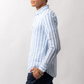 Luca Linen Shirt Stripe Blue-Skjorte-The Gilli-phrase3