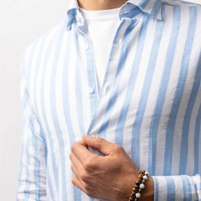 Luca Linen Shirt Stripe Blue-Skjorte-The Gilli-phrase3