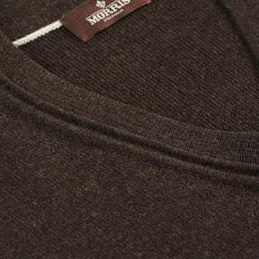 Marettimo Wool/Cotton V-Neck Brown-Genser-Morris Stockholm-Phrase