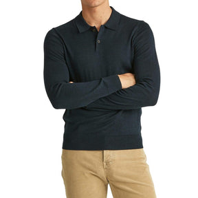 Merino Polo Knit Marineblå-Genser-Morris Stockholm-phrase3