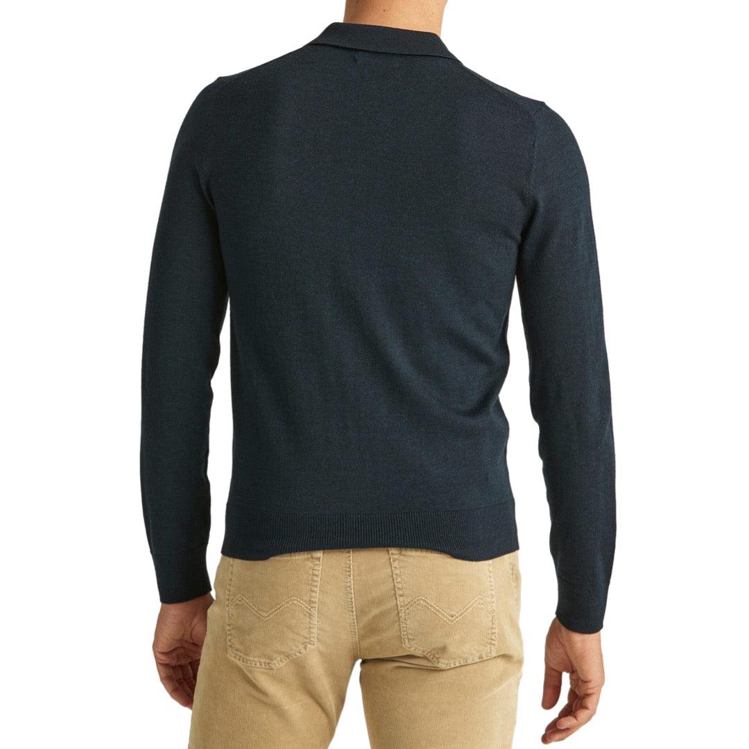 Merino Polo Knit Marineblå-Genser-Morris Stockholm-phrase3