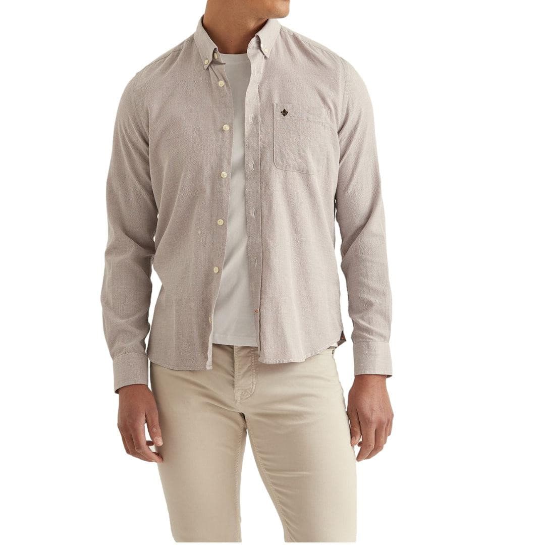 Piqué Washed Shirt Brown-Skjorte-Morris Stockholm-phrase3