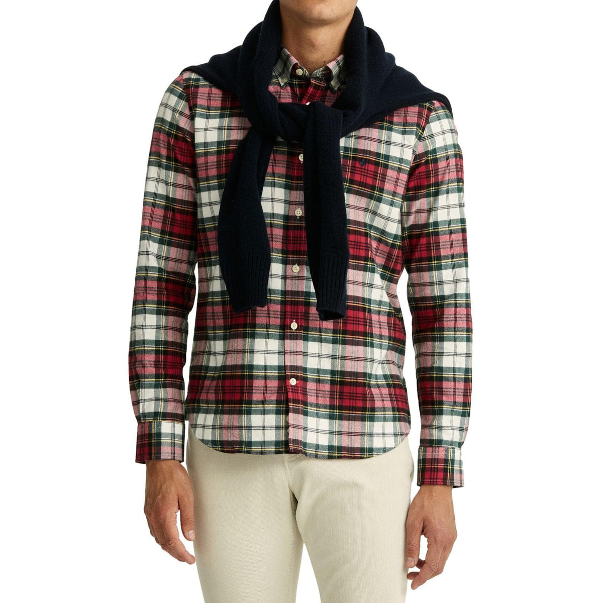 Smedley Flannel Shirt Offwhite/Red-Skjorte-Morris Stockholm-phrase3