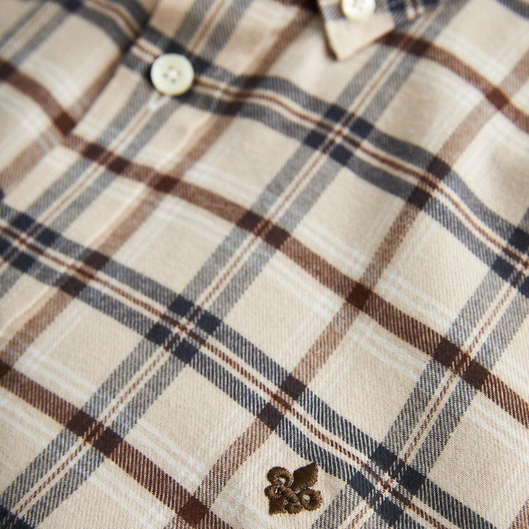 Soft Check Flannel Shirt Camel-Skjorte-Morris Stockholm-phrase3