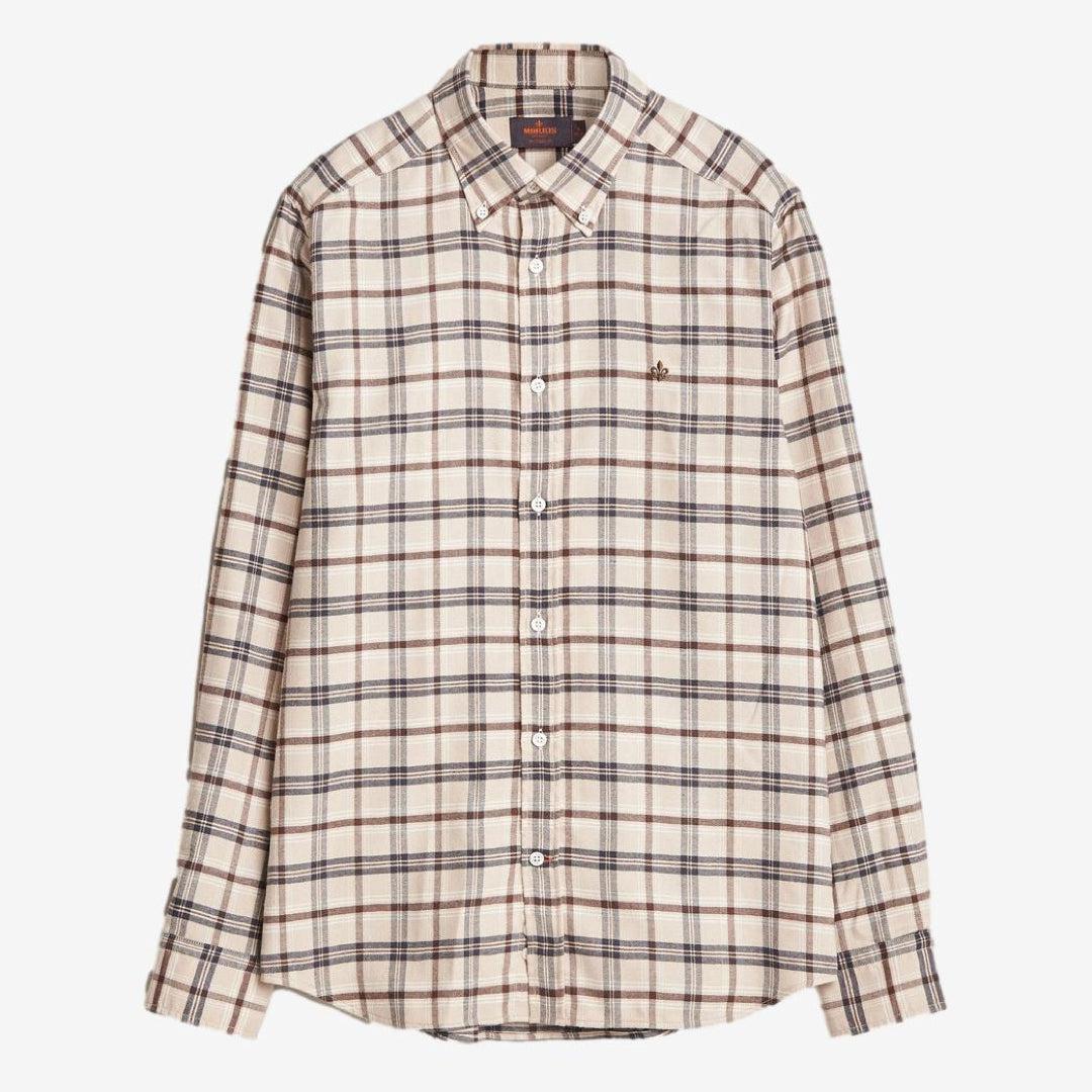 Soft Check Flannel Shirt Camel-Skjorte-Morris Stockholm-phrase3