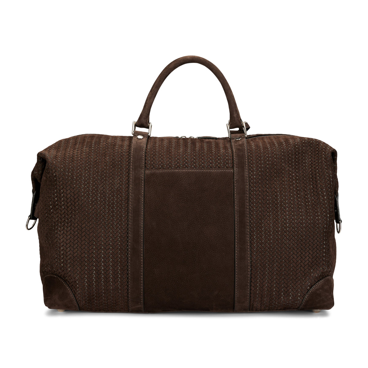 Weekend Bag Woven Leather Dk Brown-Bag-Dell´Ga-Phrase