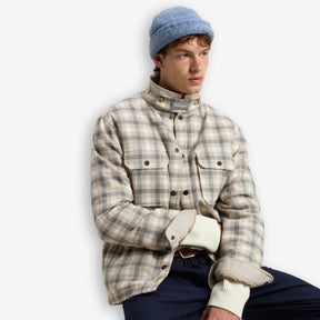 Alaskan Checked Wool Overshirt Beige-Woolrich-Phrase