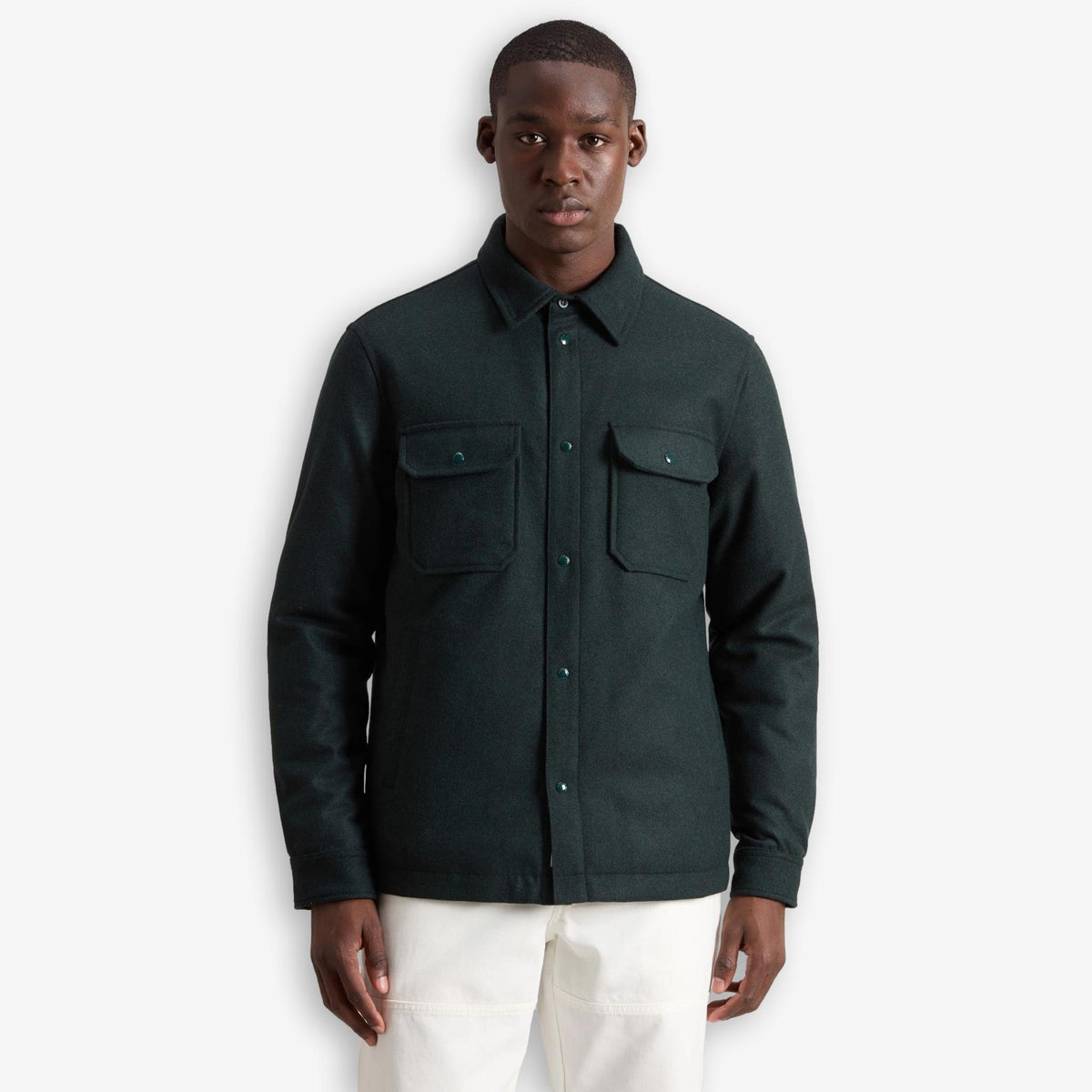 Alaskan Wool Overshirt Pine Green-Woolrich-Phrase