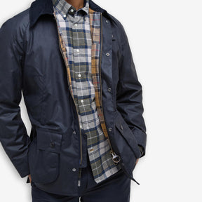 Ashby Wax Jacket Navy-Barbour-Phrase