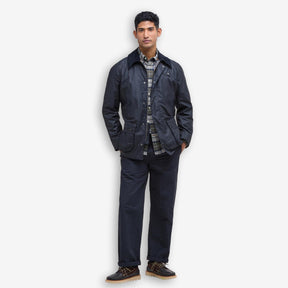 Ashby Wax Jacket Navy-Barbour-Phrase