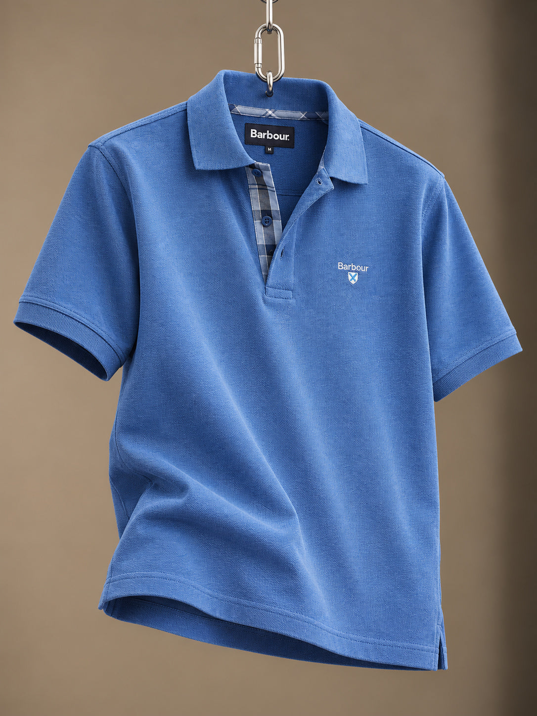 Tartan Pique Polo Chambray Blue